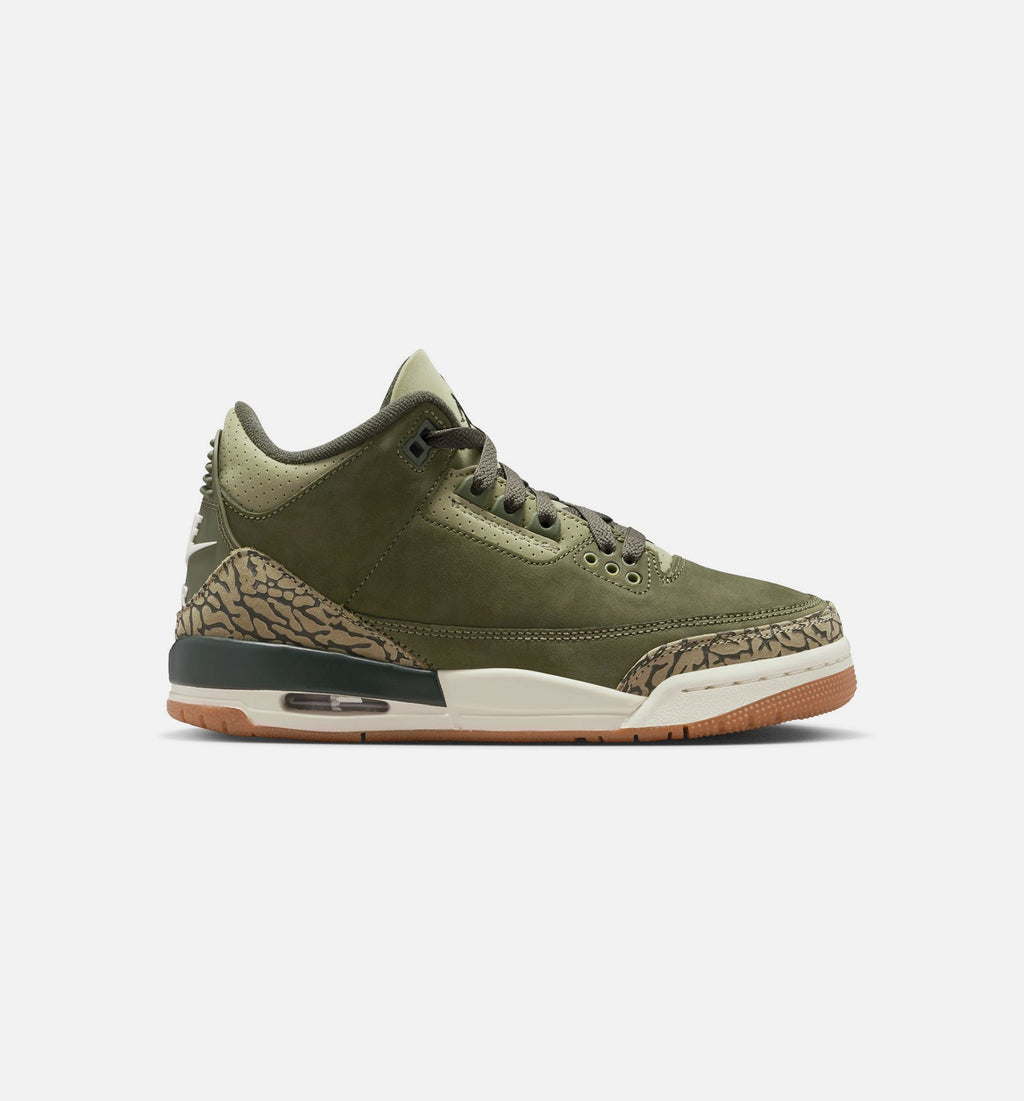 Air Jordan 3 Retro Grade School Sneakers - Medium Olive/Sequoia/Sail