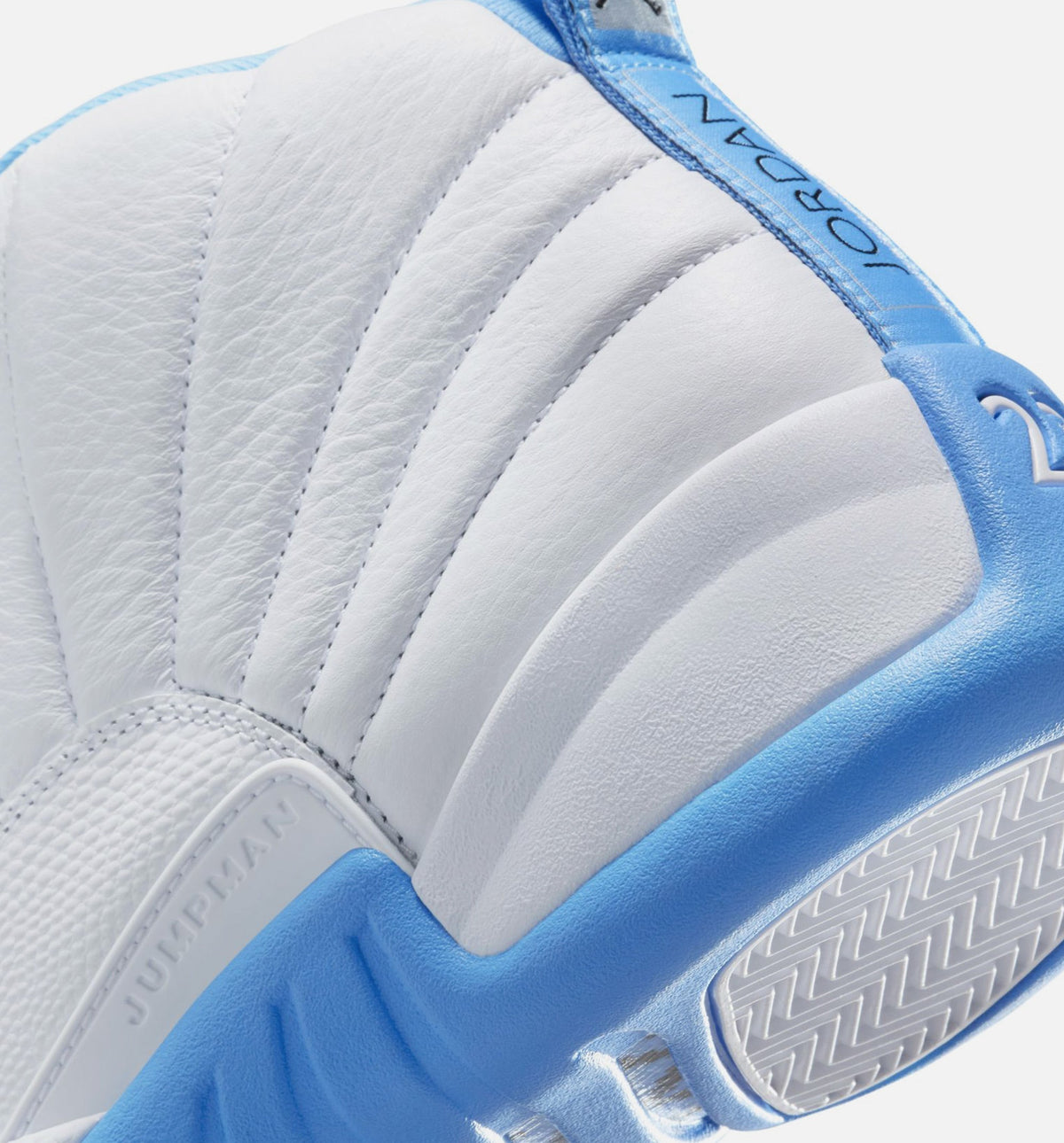 Air Jordan 12 Retro White and University Blue Men's Sneakers - Metallic Silver