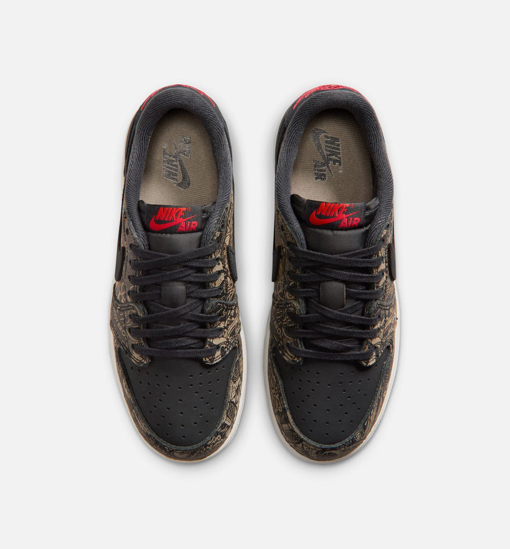 Air Jordan 1 Retro Low OG Laser Grade School Sneakers - Black/Varsity Red/Summit White