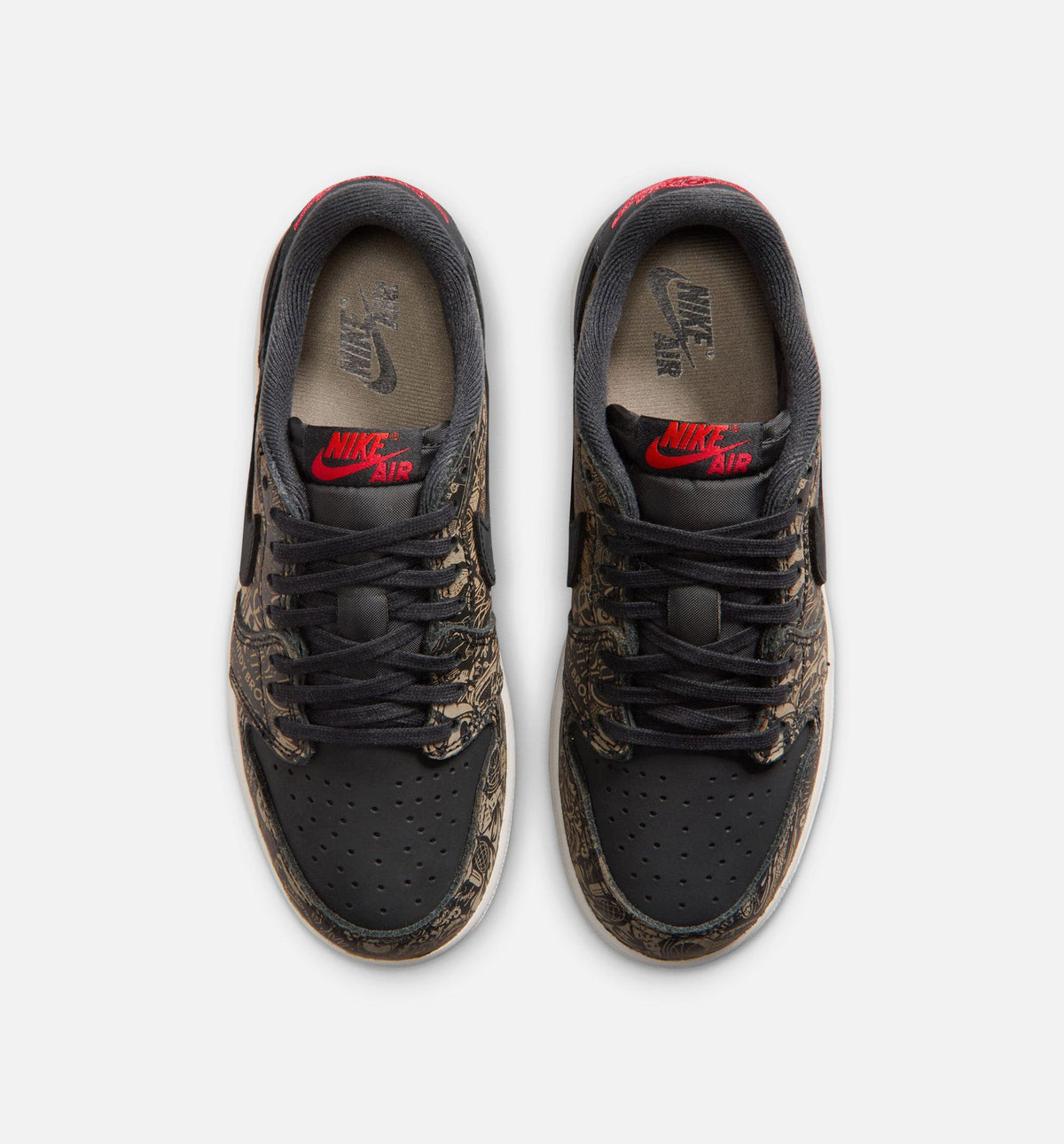 Air Jordan 1 Retro Low OG Laser Grade School Sneakers - Black/Varsity Red/Summit White