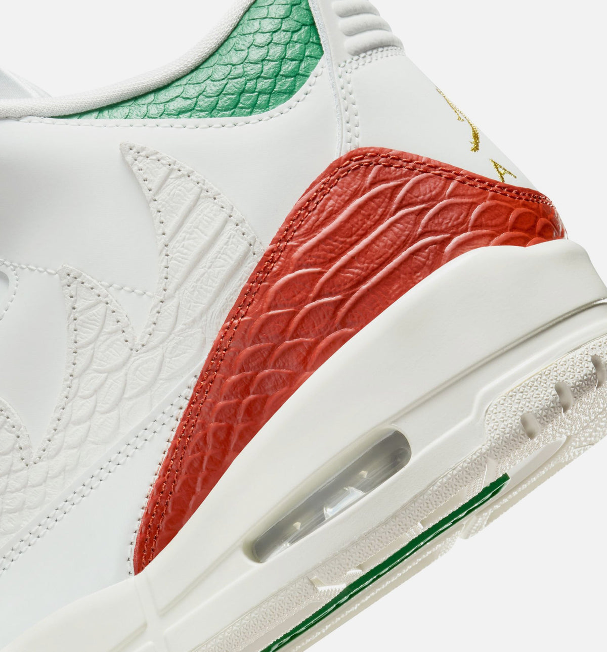 Air Jordan 3 Retro El Vuelo Men's Sneakers - Summit White/Pine Green/Dragon Red