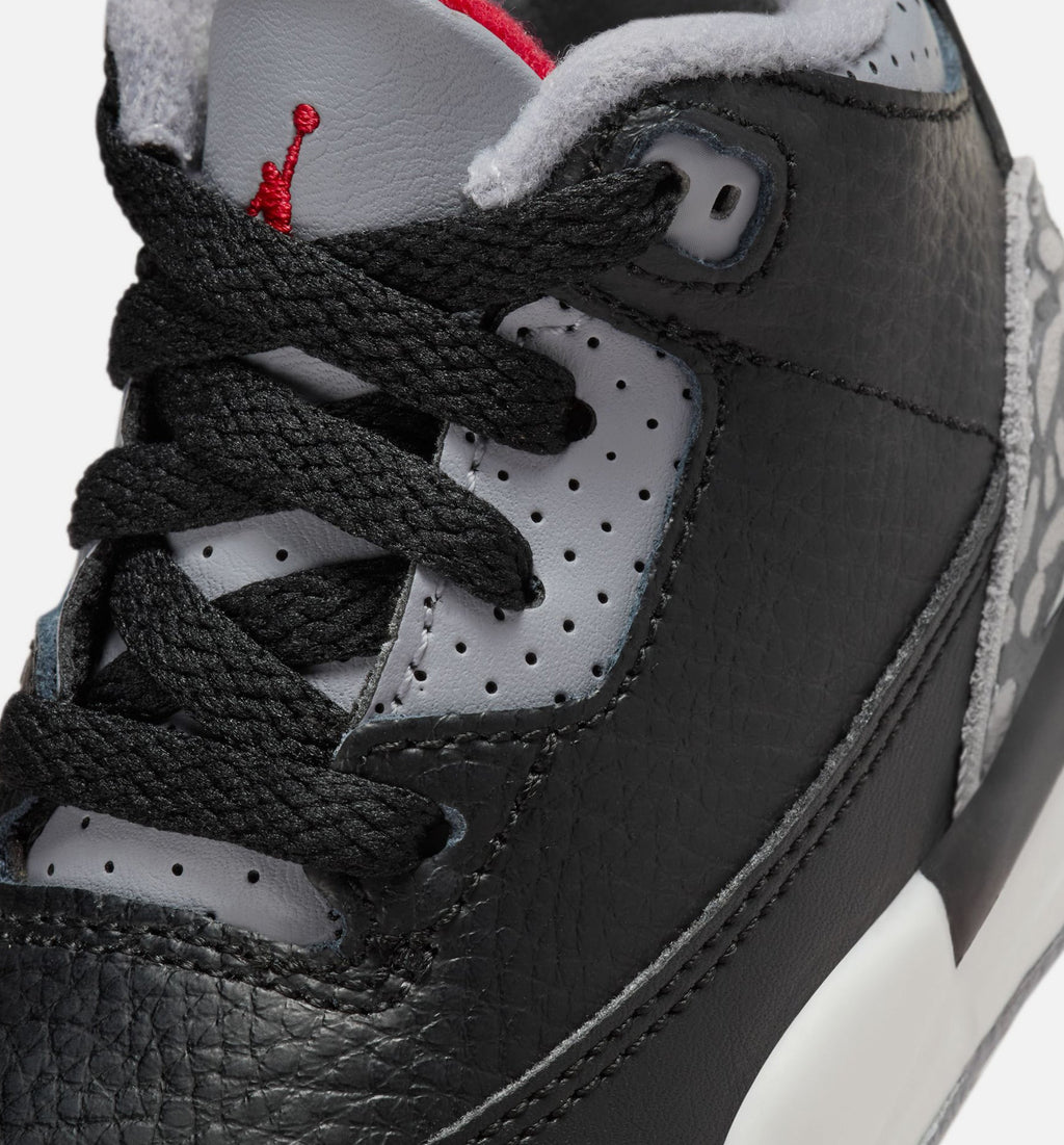 Air Jordan 3 Retro Black Cement Infant & Toddler Sneakers - Black/Fire Red/Cement Grey