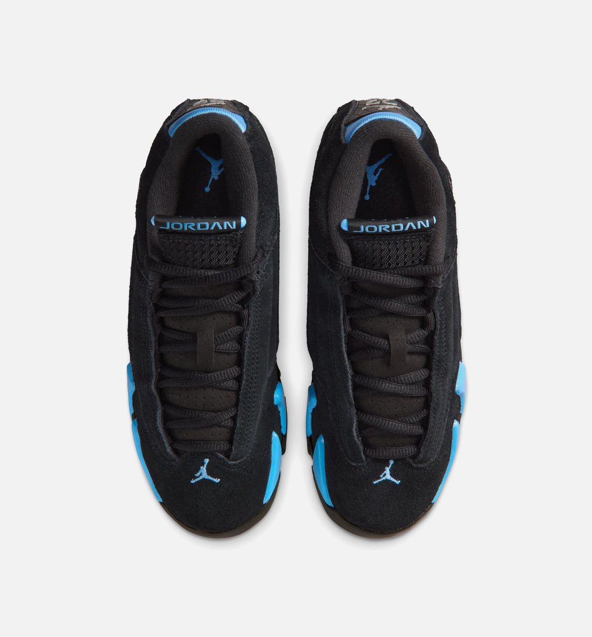 Air Jordan 14 Retro Black University Blue Grade School Sneakers - Black/White