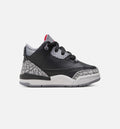 Air Jordan 3 Retro Black Cement Infant & Toddler Sneakers - Black/Fire Red/Cement Grey