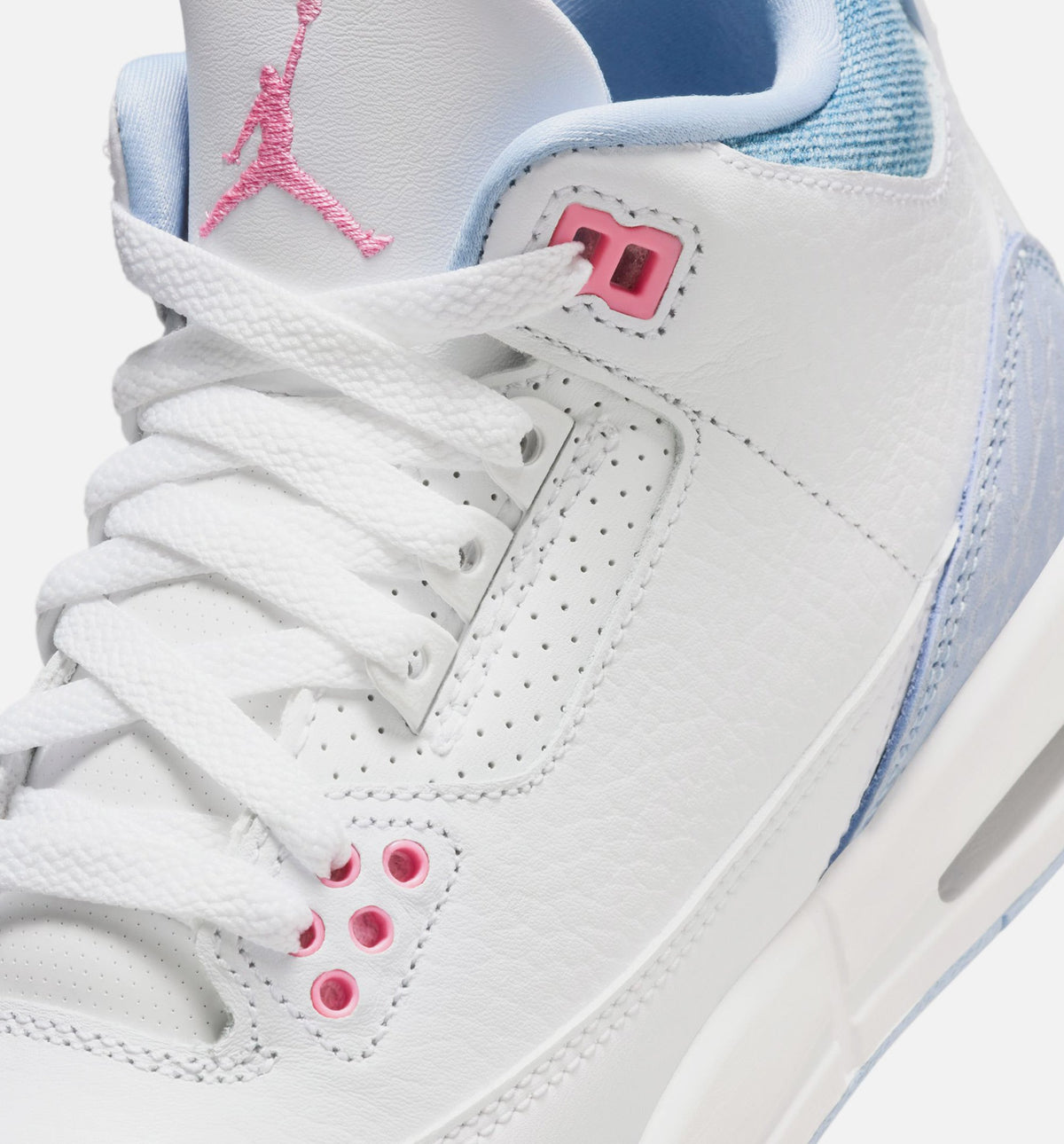 Air Jordan 3 Retro Cobalt Bliss Grade School Sneakers - White/Cobalt Bliss/Pink Glow