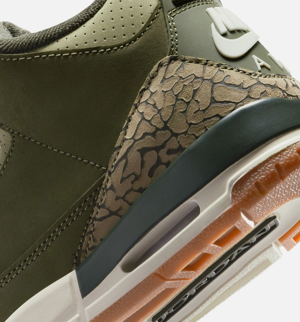 Air Jordan 3 Retro Grade School Sneakers - Medium Olive/Sequoia/Sail