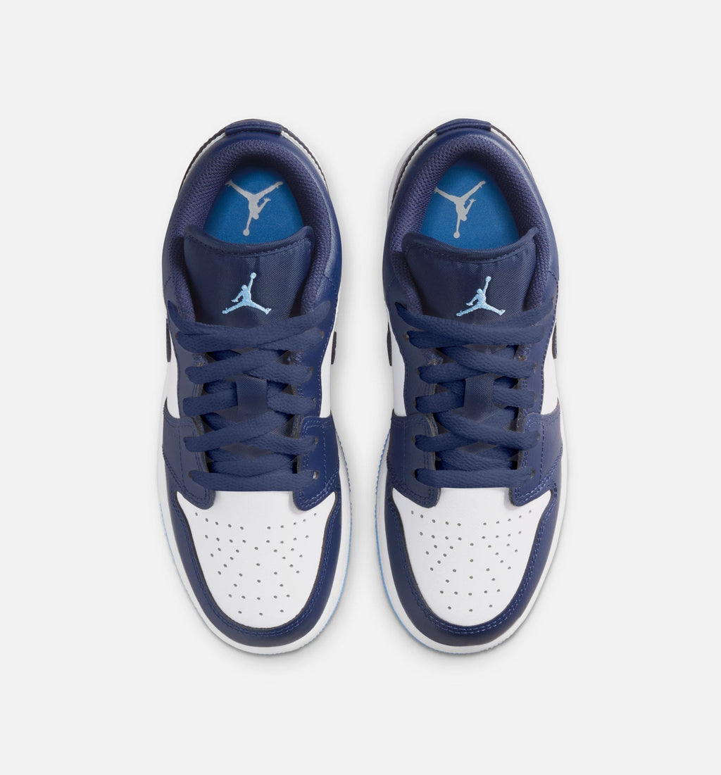 Air Jordan 1 Low Grade School Sneakers - Midnight Navy/University Blue/White