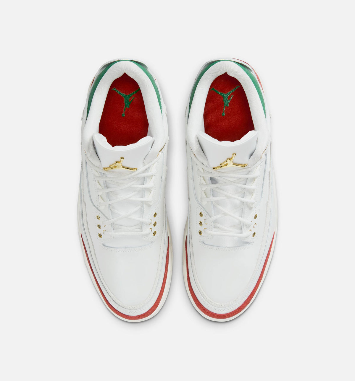 Air Jordan 3 Retro El Vuelo Men's Sneakers - Summit White/Pine Green/Dragon Red