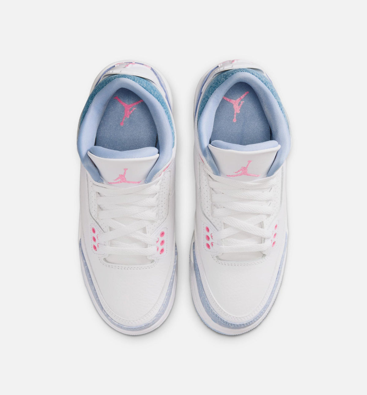 Air Jordan 3 Retro Cobalt Bliss Grade School Sneakers - White/Cobalt Bliss/Pink Glow