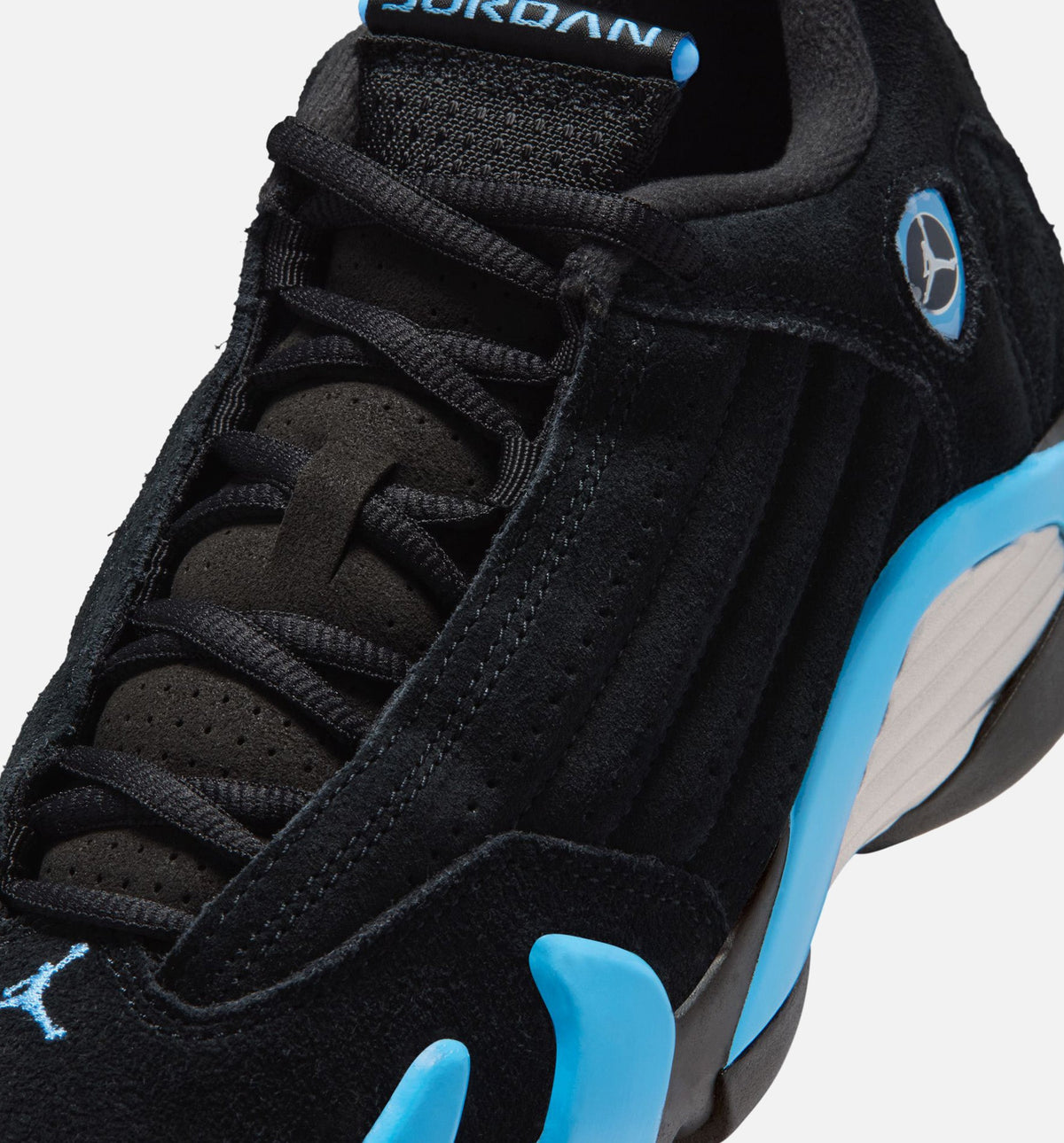 Air Jordan 14 Retro Black University Blue Grade School Sneakers - Black/White